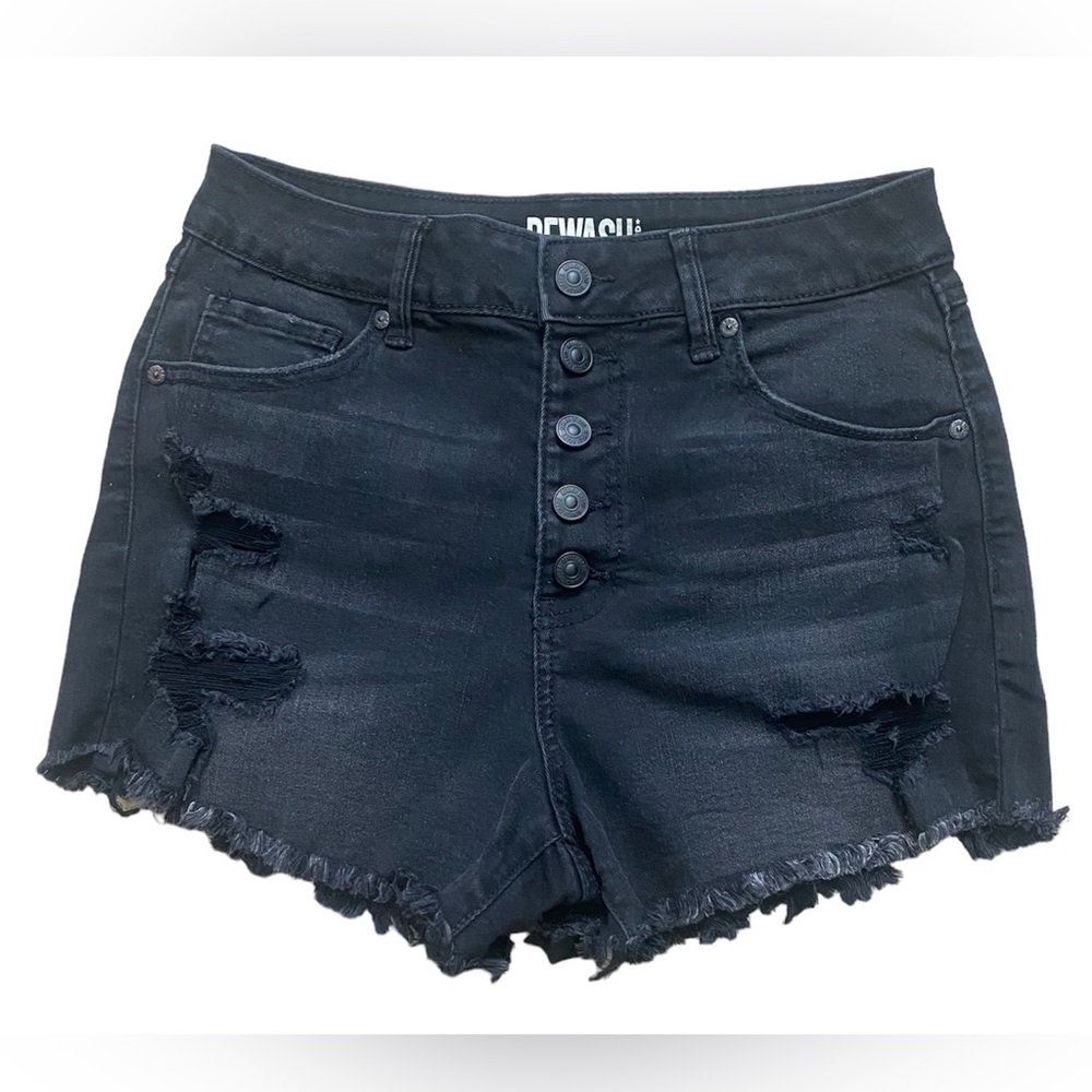 Womens black distressed jean shorts. Size 5/27. EXCELLENT CONDITION!!